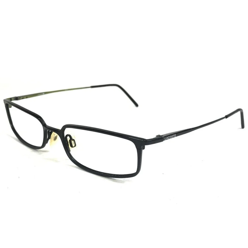 Lacoste Eyeglasses Frames LA12013 BK Black Green Rectangular Full Rim 50-16-140